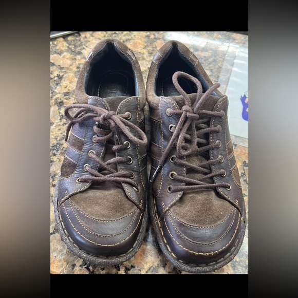 Born Shoes - Born Melissa Leather Suede Oxford Shoes Brown Size 6.5